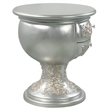 ACME Sandoval Wooden Storage Nightstand with Floral Ornament in Champagne