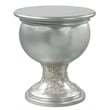 ACME Sandoval Wooden Storage Nightstand with Floral Ornament in Champagne
