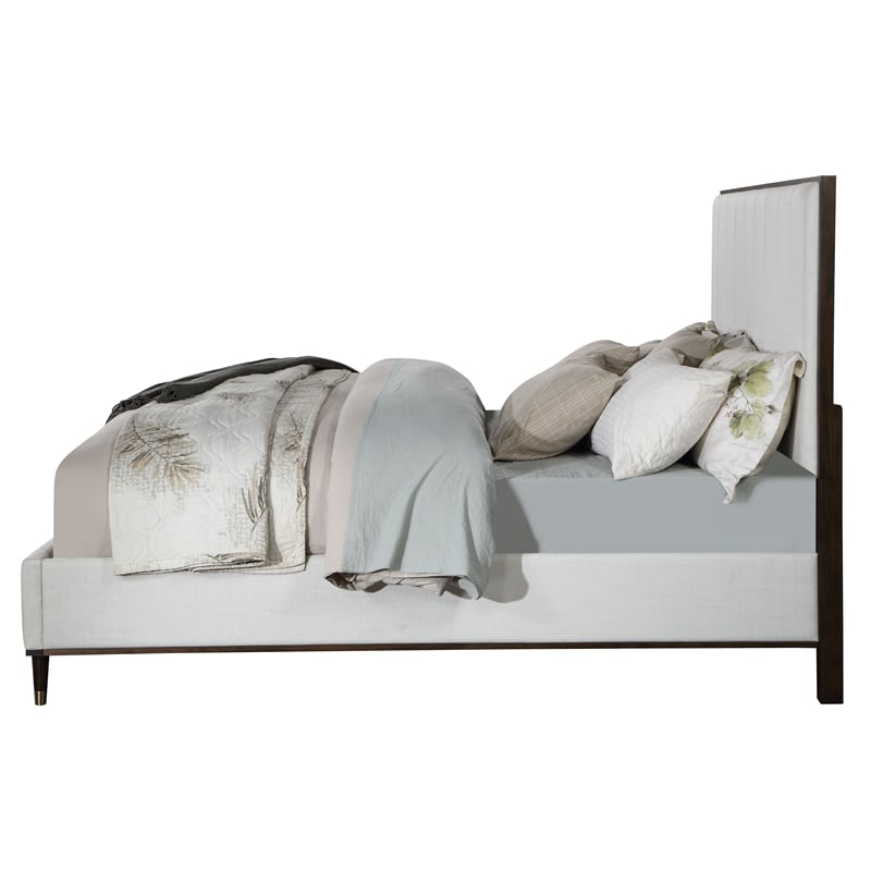 ACME Carena Wooden Bed in Light Gray and White and Brown