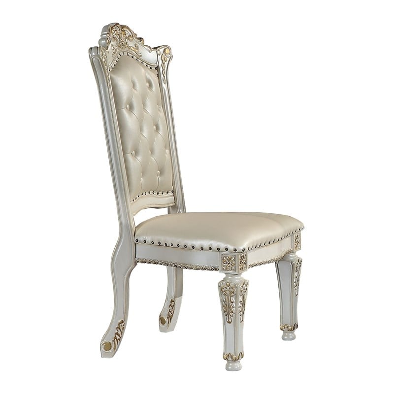 ACME Vendome Wooden Side Chairs in Antique Pearl (Set of 2)