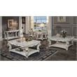 ACME Vendome Wooden Sofa Table with Scrolled Legs in Antique Pearl