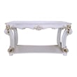 ACME Vendome Wooden Sofa Table with Scrolled Legs in Antique Pearl