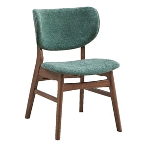 ACME Furniture Bevis 18&quot Fabric & Wood Side Chair in Green/Walnut (Set of 2)