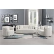 ACME Furniture Odette Upholstered Chenille Loveseat with 2 Pillows in Beige