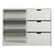 ACME Ratana 3-Drawer Contemporary Wood Cabinet in White/Gray