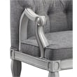 ACME Furniture Florian Button Tufted Fabric & Wood Chair in Gray/Antique White