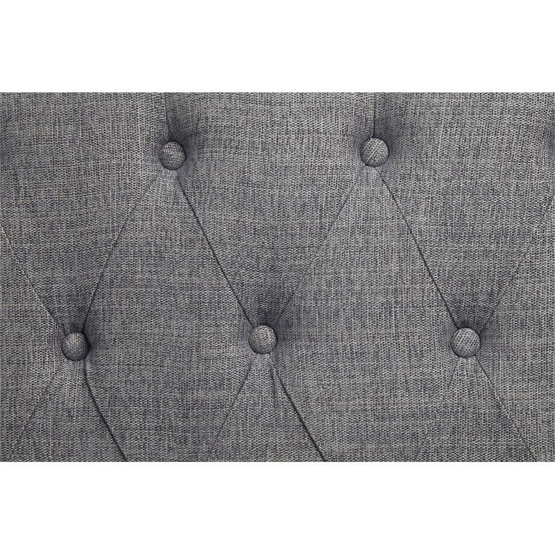 ACME Furniture Florian Button Tufted Fabric & Wood Chair in Gray/Antique White