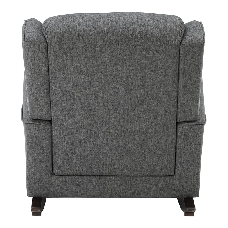 ACME Furniture Fabien Upholstered Fabric & Wood Rocking Chair in Gray
