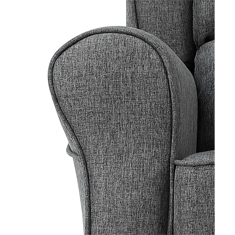 ACME Furniture Fabien Upholstered Fabric & Wood Rocking Chair in Gray