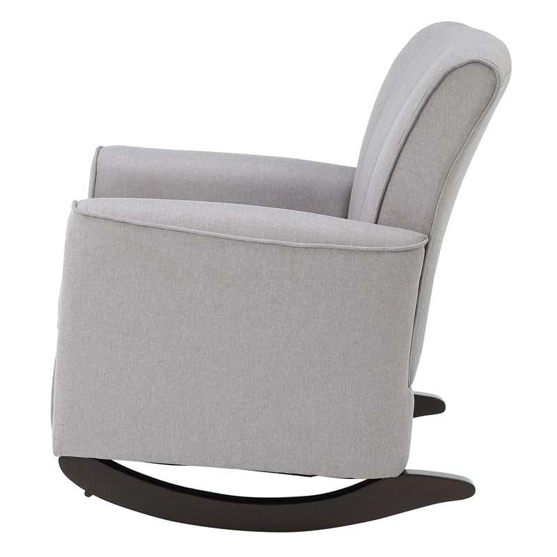 ACME Furniture Denzell Upholstered Fabric & Wood Rocking Chair in Gray