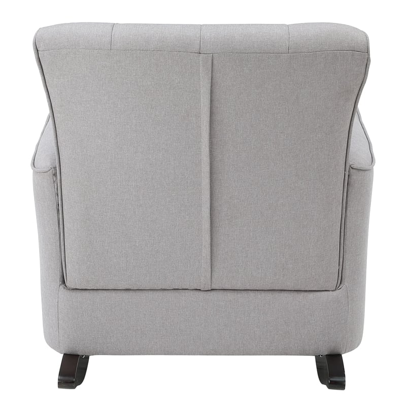 ACME Furniture Denzell Upholstered Fabric & Wood Rocking Chair in Gray