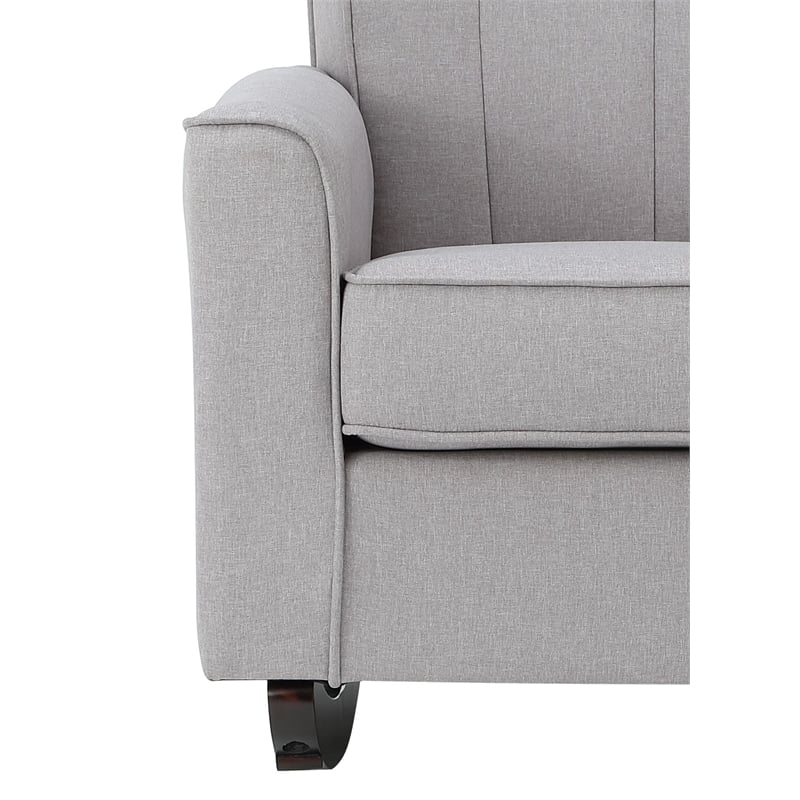 ACME Furniture Denzell Upholstered Fabric & Wood Rocking Chair in Gray
