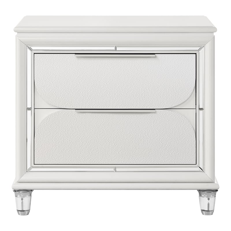 ACME Tarian 2-Drawer Contemporary Wood Nightstand in Pearl White