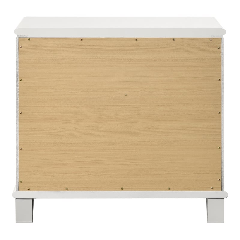 ACME Tarian 2-Drawer Contemporary Wood Nightstand in Pearl White