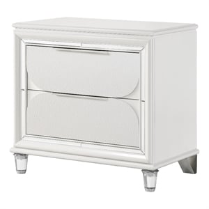 ACME Tarian 2-Drawer Contemporary Wood Nightstand in Pearl White
