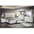 ACME Tarian Rectangular Wooden Frame Mirror with LED in Pearl White