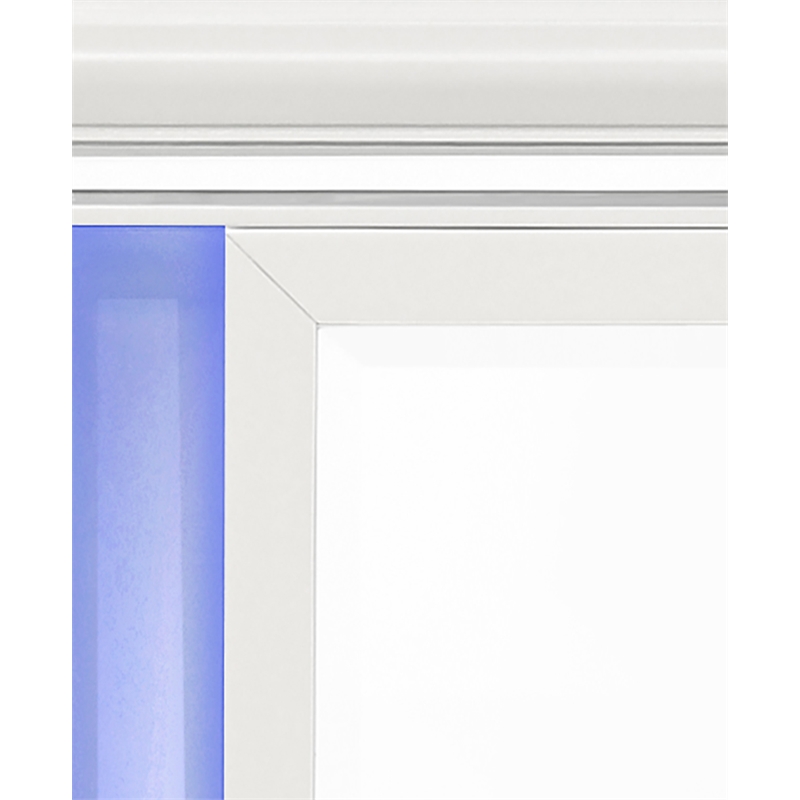 ACME Tarian Rectangular Wooden Frame Mirror with LED in Pearl White