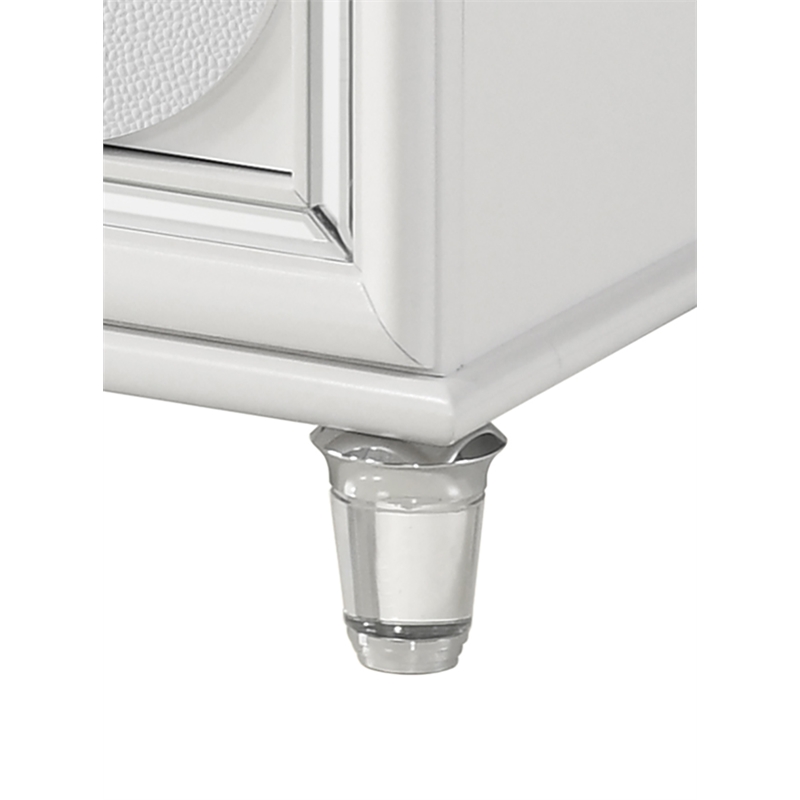 ACME Tarian Wooden Frame Rectangular 5 Drawers Chest in Pearl White