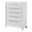 ACME Tarian Wooden Frame Rectangular 5 Drawers Chest in Pearl White
