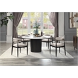 ACME Furniture Jaramillo Engineering Round Marble Dining Table in White/Black