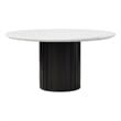 ACME Furniture Jaramillo Engineering Round Marble Dining Table in White/Black