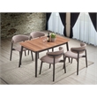 ACME Furniture Lanae Wood Dining Table with Bufferfly Leaf in Natural/Black