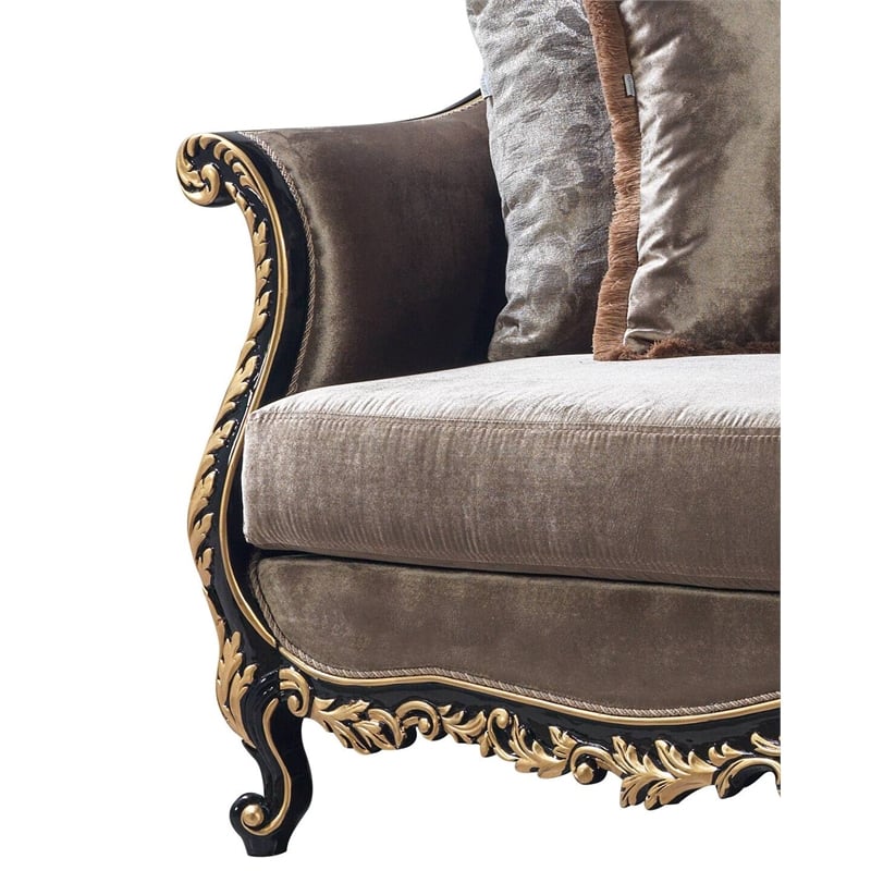 ACME Furniture Betria Velvet Tufted Loveseat in Green Brown