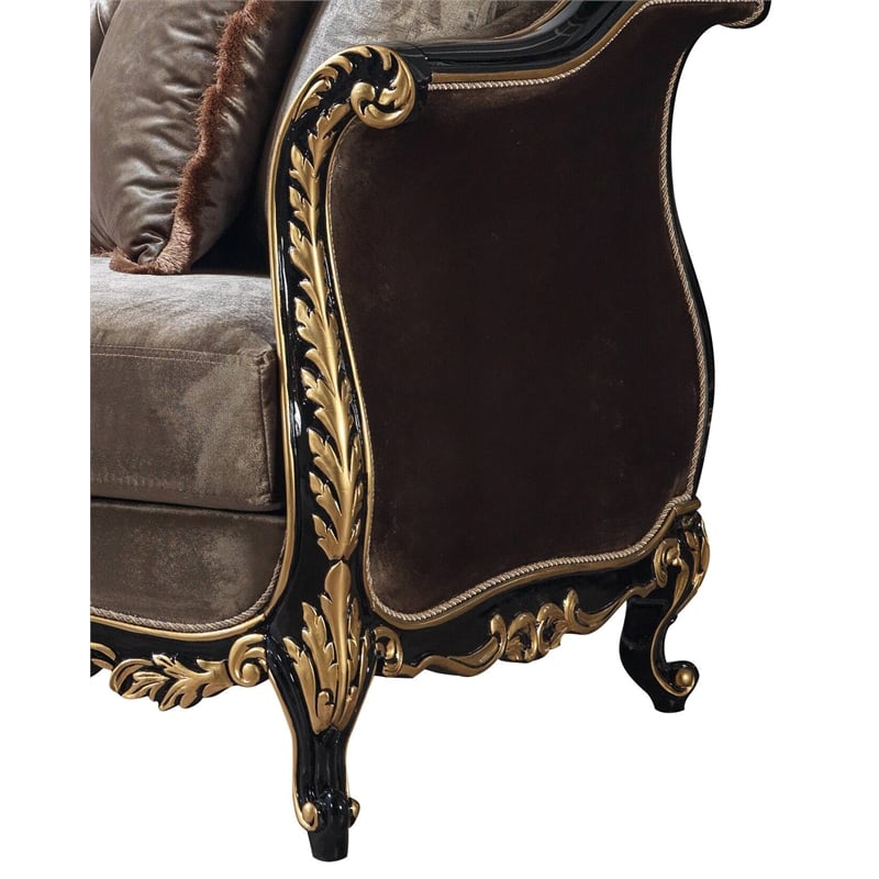 ACME Furniture Betria Velvet Tufted Loveseat in Green Brown