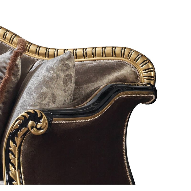 ACME Furniture Betria Velvet Tufted Loveseat in Green Brown