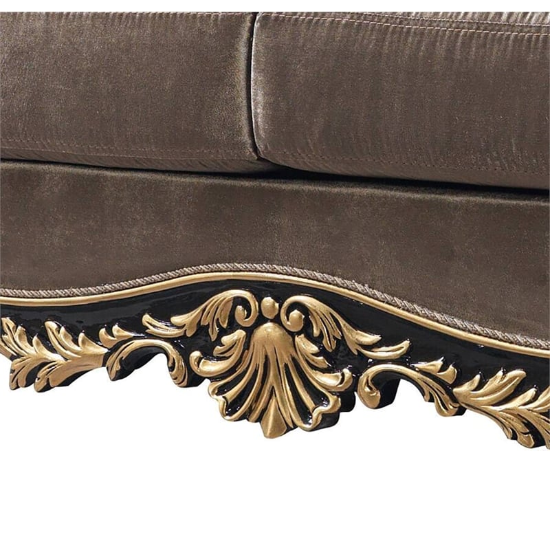 ACME Furniture Betria Velvet Tufted Loveseat in Green Brown