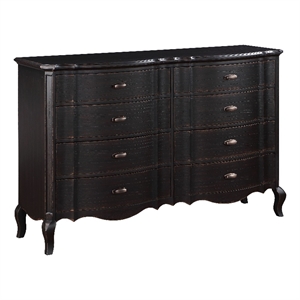 acme chelmsford 8-drawer contemporary wood dresser in antique black