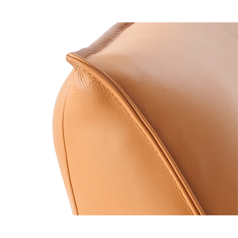 ACME Zusa Leather Upholstered Tufted Accent Chair and Ottoman in Tan