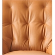 ACME Zusa Leather Upholstered Tufted Accent Chair and Ottoman in Tan