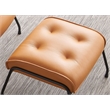 ACME Zusa Leather Upholstered Tufted Accent Chair and Ottoman in Tan