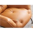 ACME Zusa Leather Upholstered Tufted Accent Chair and Ottoman in Tan