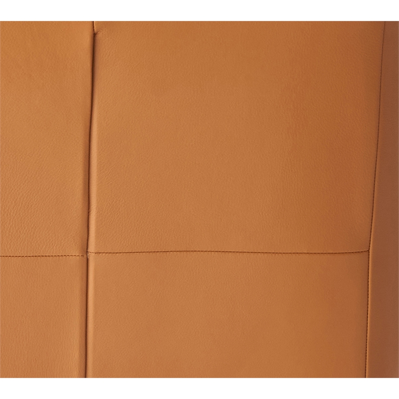 ACME Zusa Leather Upholstered Tufted Accent Chair and Ottoman in Tan