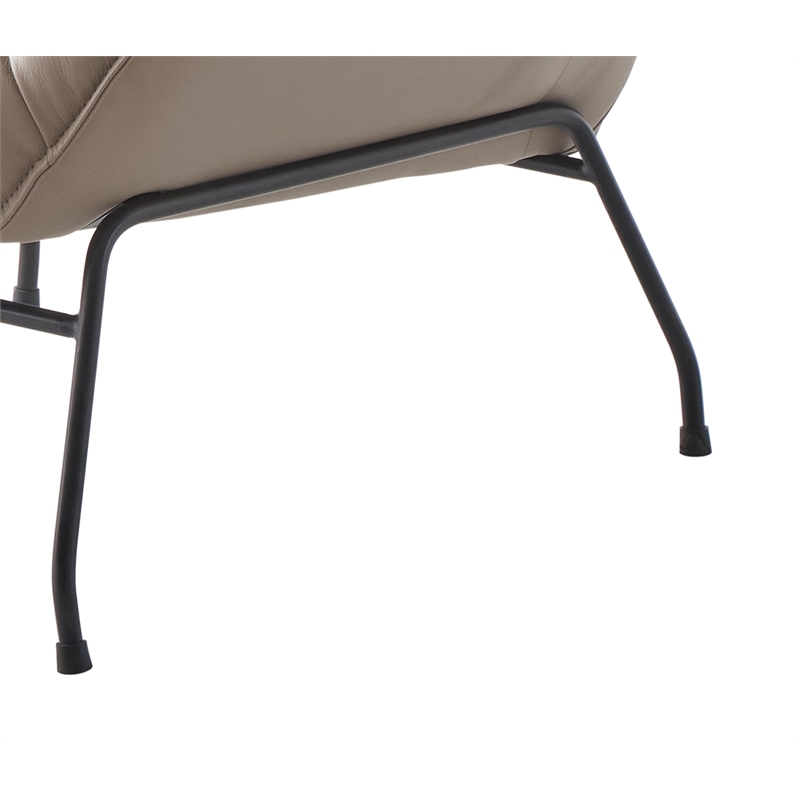 ACME Furniture Zusa Upholstered Leather Accent Chair and Ottoman in Khaki