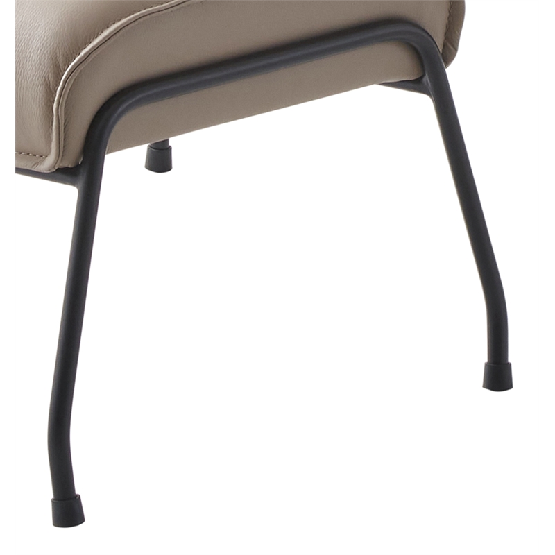 ACME Furniture Zusa Upholstered Leather Accent Chair and Ottoman in Khaki