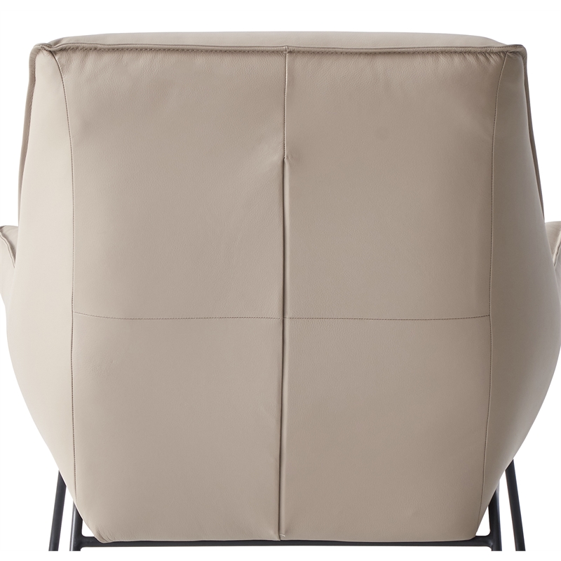 ACME Furniture Zusa Upholstered Leather Accent Chair and Ottoman in Khaki