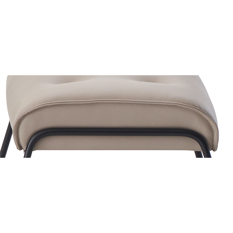 ACME Furniture Zusa Upholstered Leather Accent Chair and Ottoman in Khaki