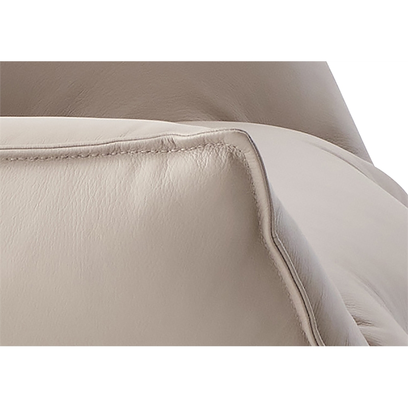 ACME Furniture Zusa Upholstered Leather Accent Chair and Ottoman in Khaki