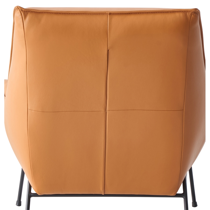 ACME Furniture Jabel Upholstered Leather Accent Chair and Ottoman in Tan