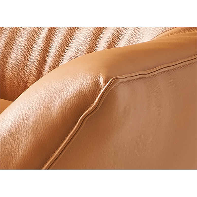 ACME Furniture Jabel Upholstered Leather Accent Chair and Ottoman in Tan