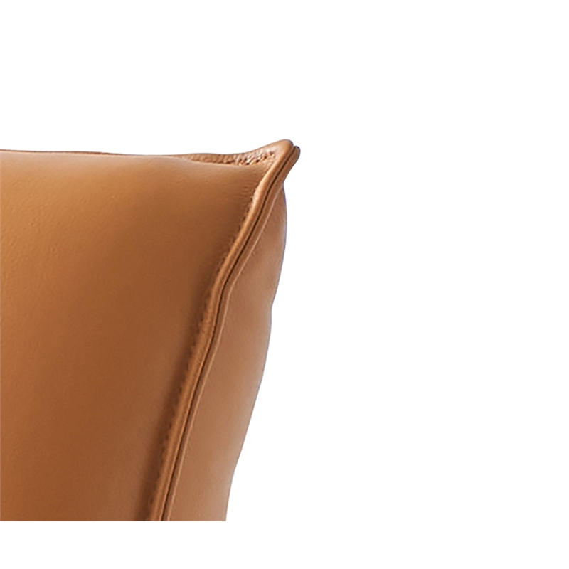 ACME Furniture Jabel Upholstered Leather Accent Chair and Ottoman in Tan