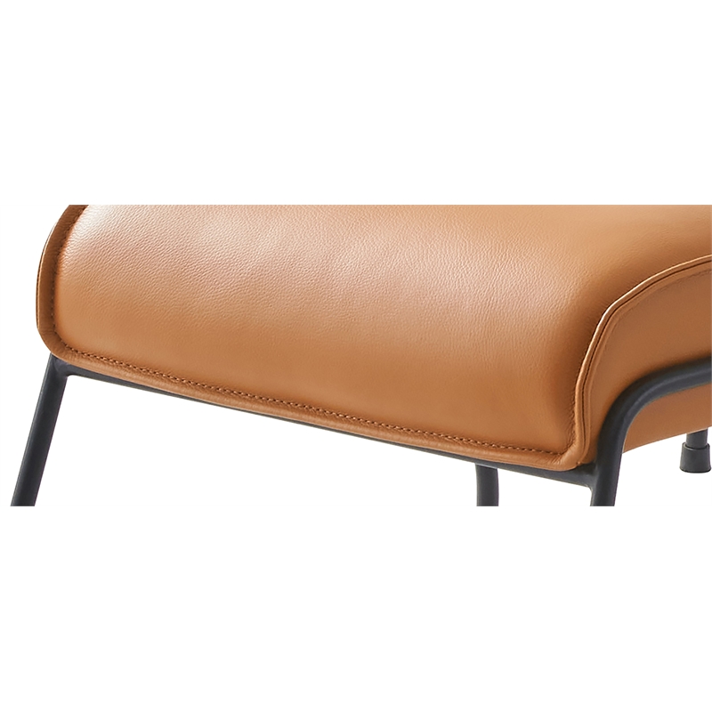 ACME Furniture Jabel Upholstered Leather Accent Chair and Ottoman in Tan