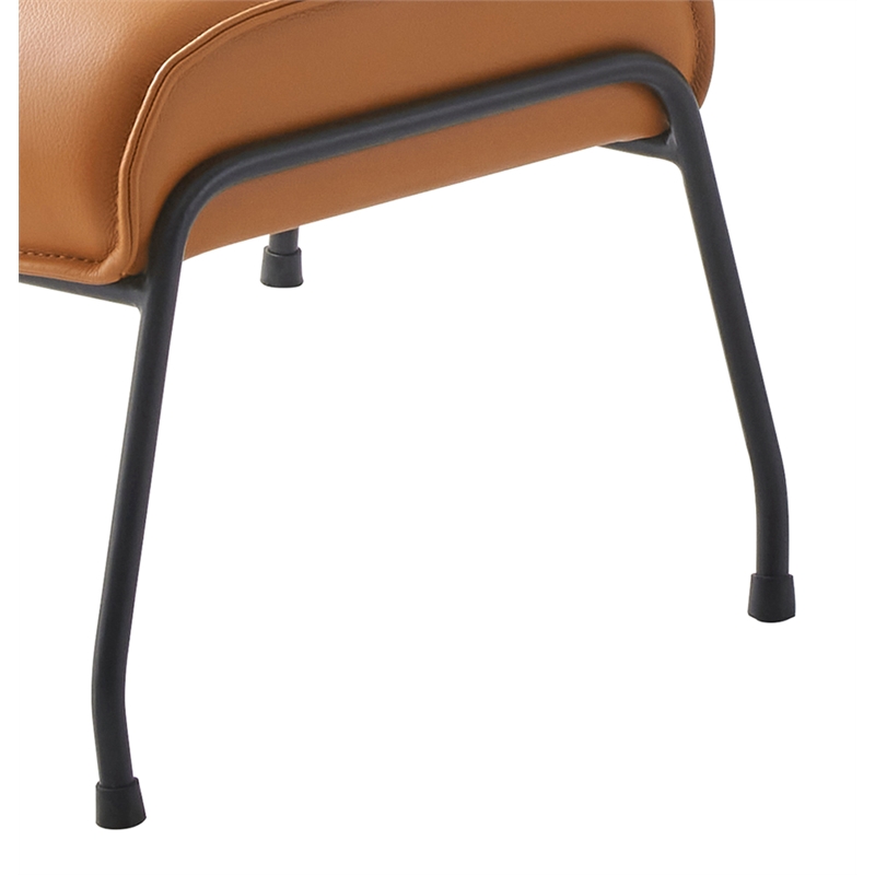 ACME Furniture Jabel Upholstered Leather Accent Chair and Ottoman in Tan