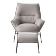 ACME Furniture Jabel Upholstered Leather Accent Chair and Ottoman in Khaki