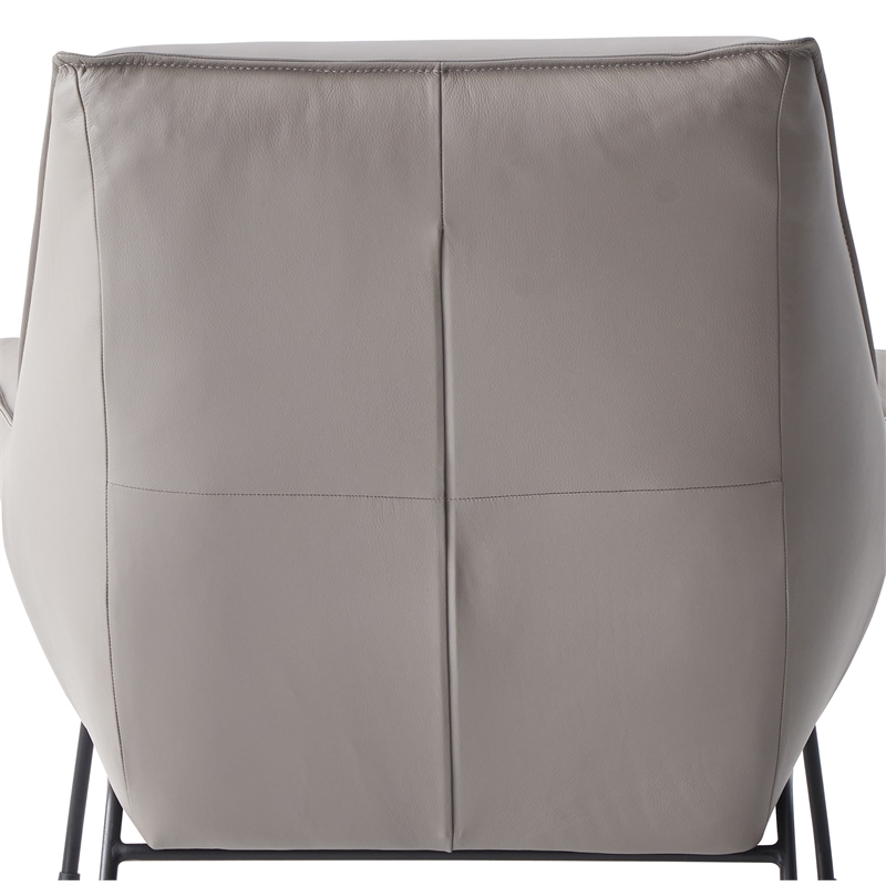 ACME Furniture Jabel Upholstered Leather Accent Chair and Ottoman in Khaki