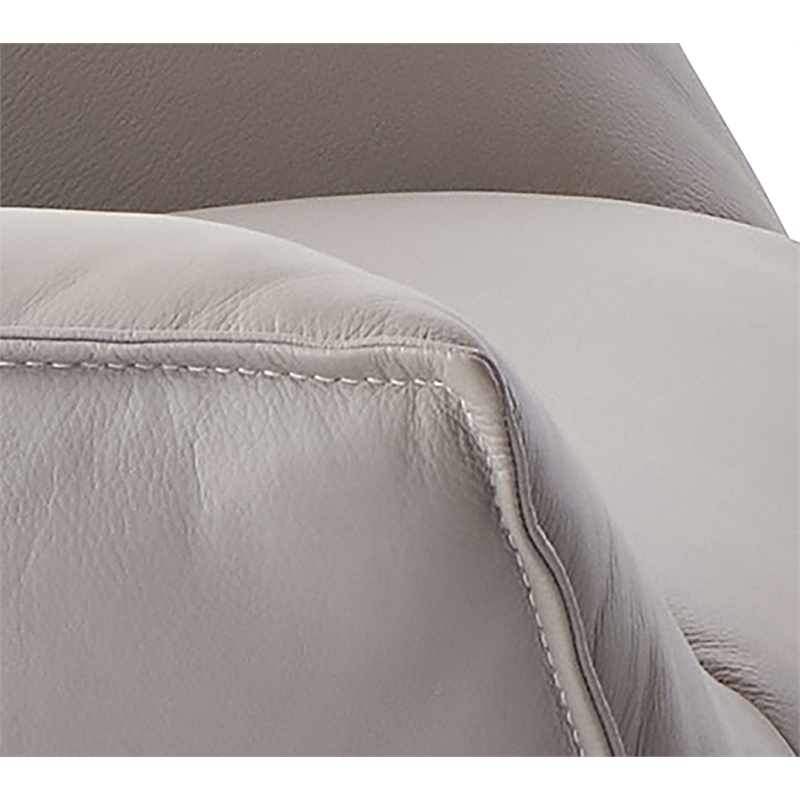 ACME Furniture Jabel Upholstered Leather Accent Chair and Ottoman in Khaki