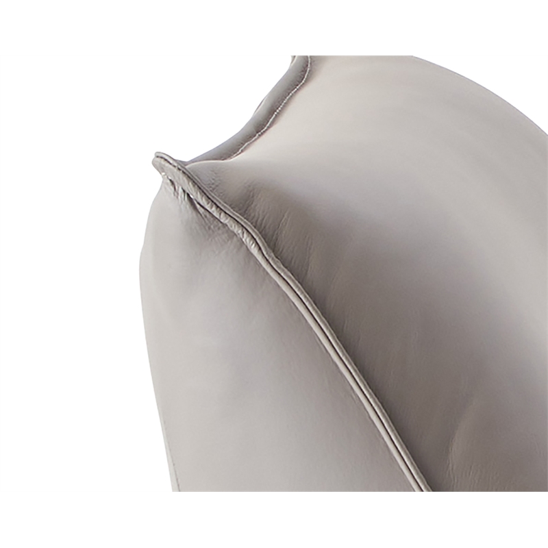 ACME Furniture Jabel Upholstered Leather Accent Chair and Ottoman in Khaki